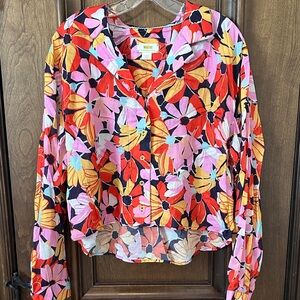 Anthropologie Colorful Floral Blouse